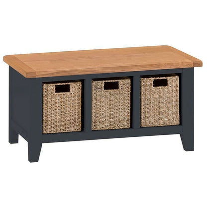 Norfolk Furniture Aurora Midnight Bench Oak 3 Drawers