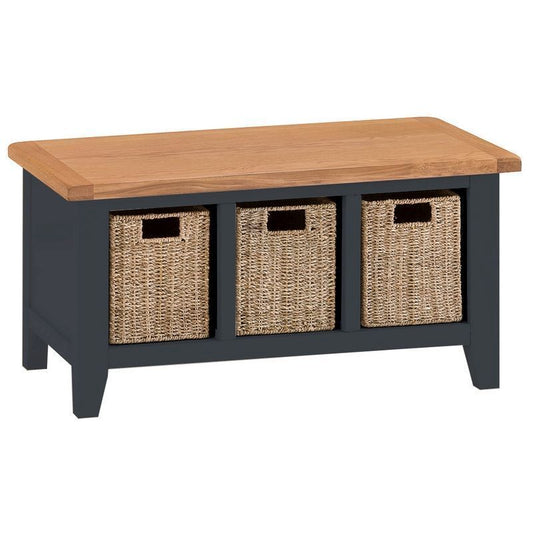 Norfolk Furniture Aurora Midnight Bench Oak 3 Drawers