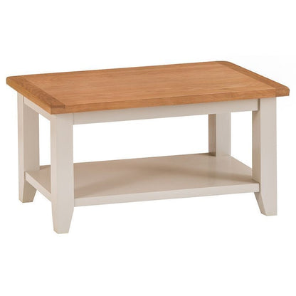 Norfolk Furniture Aurora Mist Coffee Table Oak Light Grey 1 Shelf