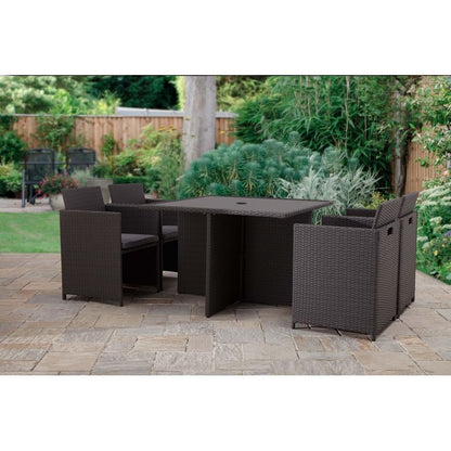 Royalcraft Nevada Rattan Garden Patio Dining Set by Royalcraft - 4 Seats Grey Cushions