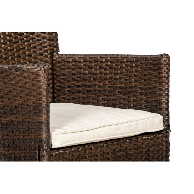 Royalcraft Nevada Rattan Garden Bistro Set by Royalcraft - 2 Seats Ivory Cushions