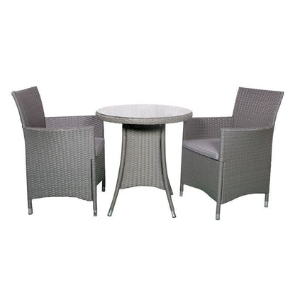 Royalcraft Nevada Rattan Garden Bistro Set by Royalcraft - 2 Seats Grey Cushions