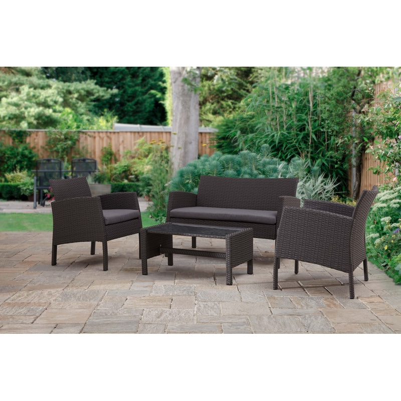 Royalcraft Nevada Rattan Garden Patio Dining Set by Royalcraft - 2 Seats Grey Cushions