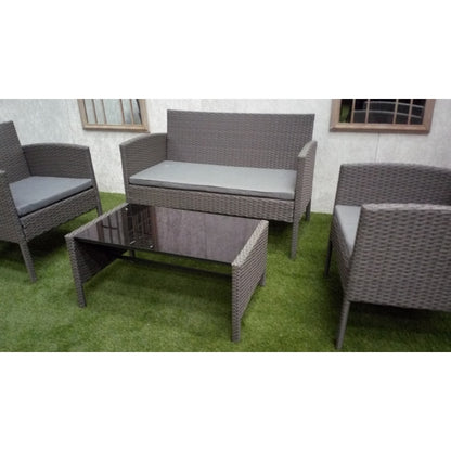 Royalcraft Nevada Rattan Garden Patio Dining Set by Royalcraft - 2 Seats Grey Cushions