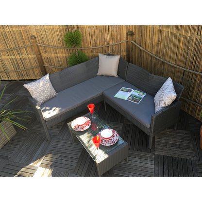 Royalcraft Nevada Rattan Garden Corner Sofa by Royalcraft - 5 Seats Grey Cushions