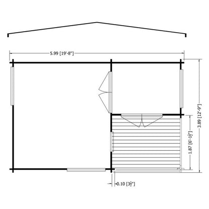 Shire Shire New Forest 19' 4" x 12' 7" Apex Log Cabin - Premium 70mm Cladding Tongue & Groove