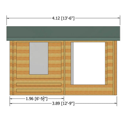 Shire Shire New Forest 19' 4" x 12' 7" Apex Log Cabin - Premium 70mm Cladding Tongue & Groove