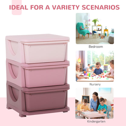 Kids Three-Tier Storage Unit – Pink