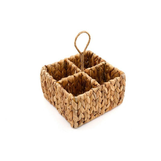 Square Raffia Weaved Cutlery Holder