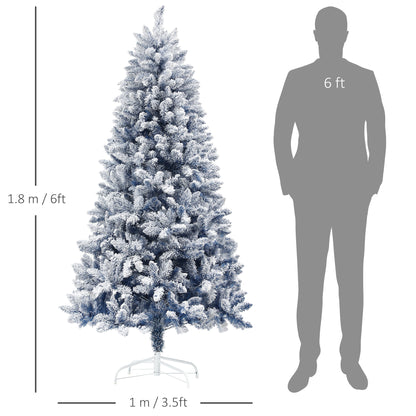 6ft Christmas Tree Artificial - White Frosted Green  700 Tips