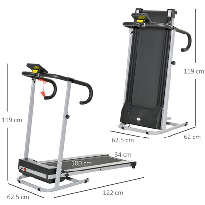 Electric Treadmill Home Running Machine 500W 28kg-Black/Grey