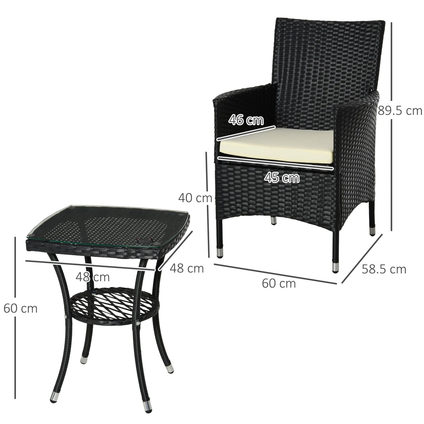 Three-Piece Rattan Chair Set