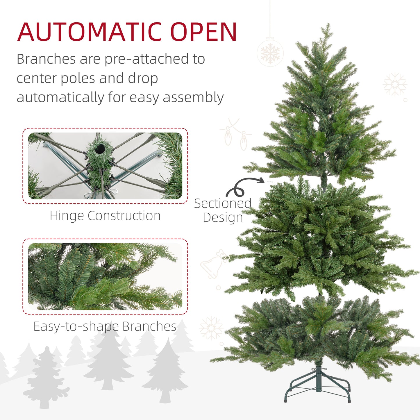 7ft Christmas Tree Artificial -  2445 Tips