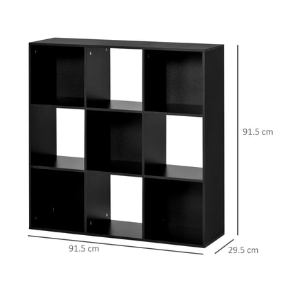 Homcom Nine-Cube Compact Shelving Unit - Black