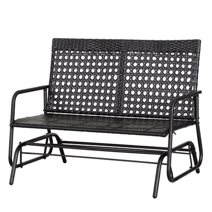 2 Seater PE Rattan Glider Bench