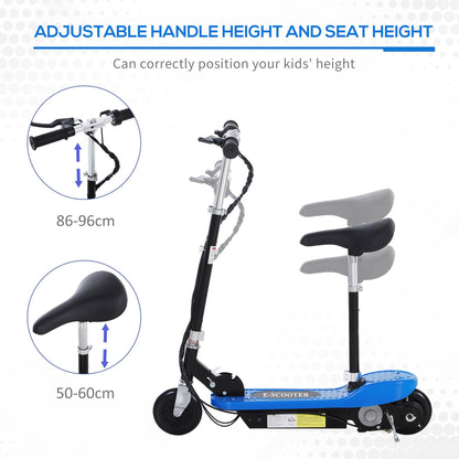 Homcom Foldable Electric Scooter For Kids 12V 120W Withbrake Kickstand -Blue