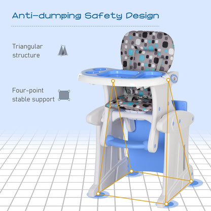 HDPE 3-in-1 Baby Booster High Chair Blue