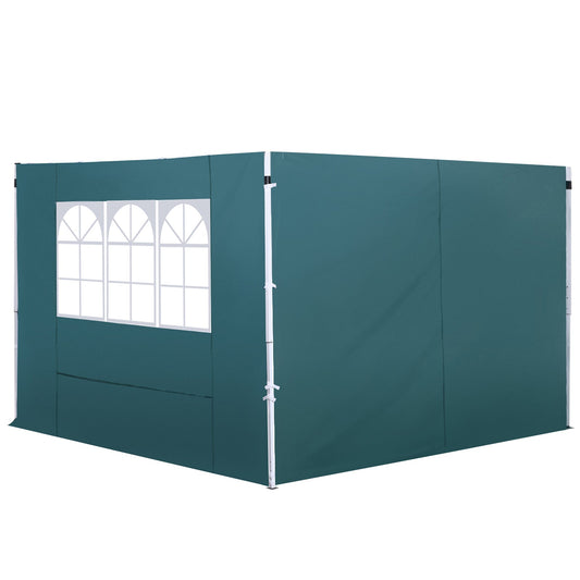 3 Meters Gazebo Replaceable Exchangeable Side Panel Wall Panels Walls With Window 3 colours Green