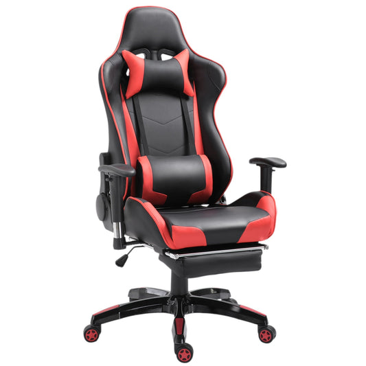 High-Back Gaming Chair Swivel Home Office Computer Racing Gamer Recliner Chair Faux Leather with Footrest