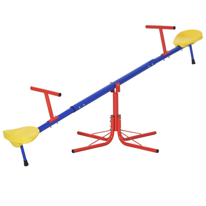 Kids 360 Degree Rotating Metal Seesaw Swivel Teeter Totter Children's Playground Equipment for Garden Outdoor Indoor Swing