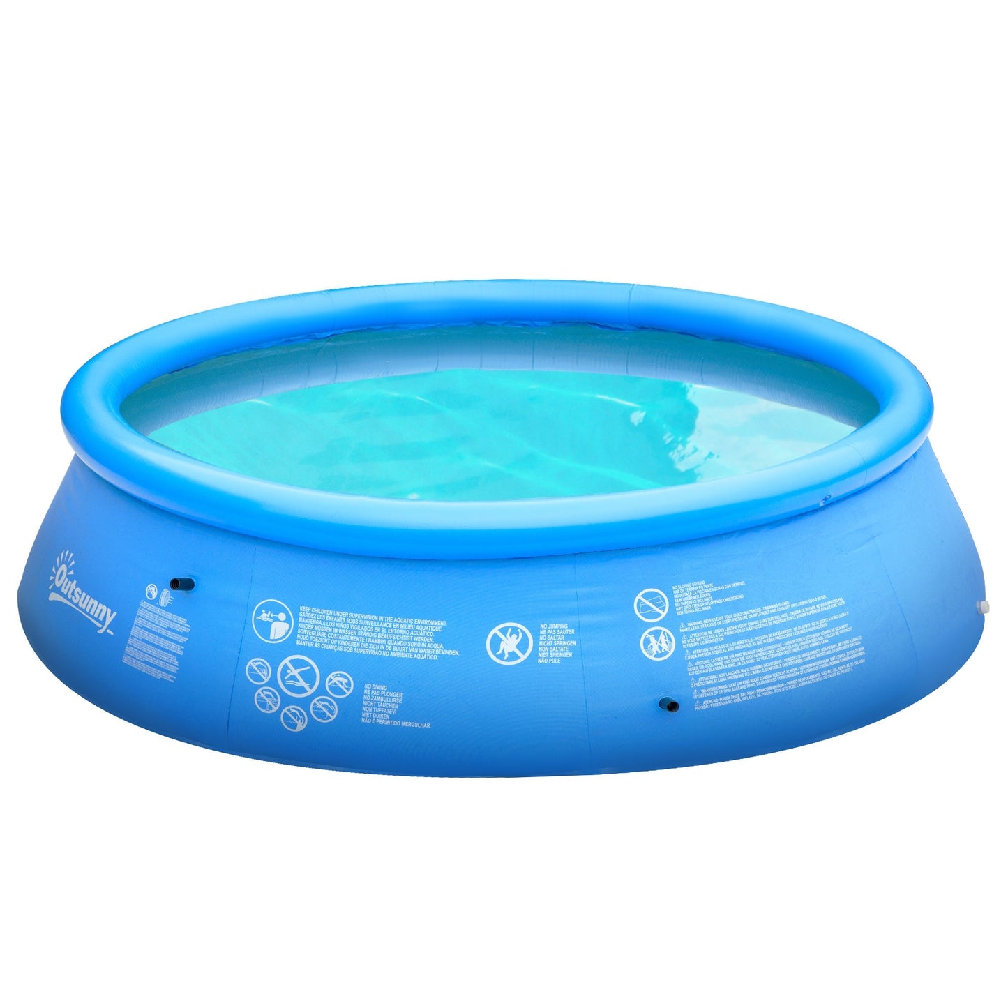 Inflatable Swimming Pool Family-Sized Blow Up Pool Round Paddling Pool with Hand Pump for Kids