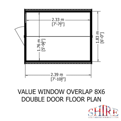 Shire Cromer 6' 5" x 8' 1" Apex Shed - Premium Pressure Treated Overlap