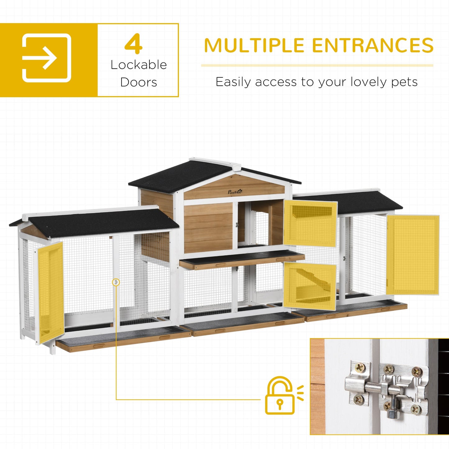 PawHut Rabbit Hutch Outdoor