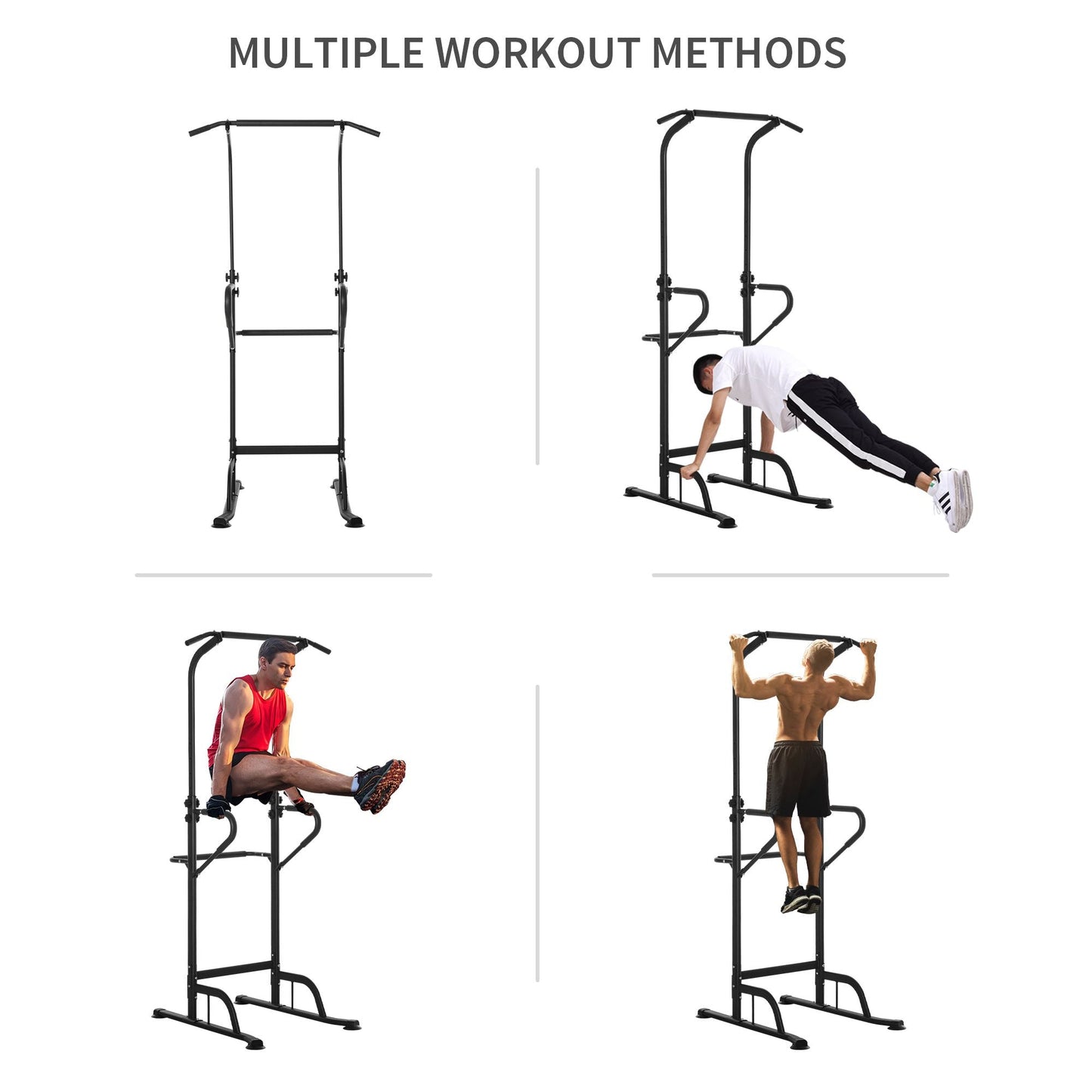 Pull Up Bar Multi-Function Height Adjustable Power Tower Dip Station Equipment