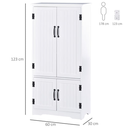 Accent Floor Storage Cabinet Kitchen Cupboard with Adjustable Shelves and 2 Lower Doors