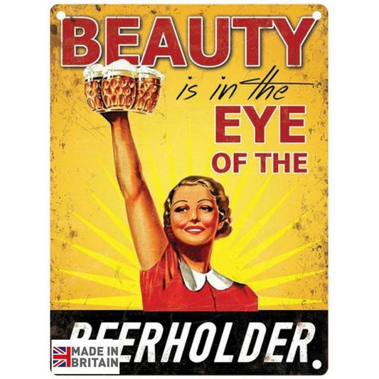 Scarthingwell Beer Is In The Eye Of The Beerholder Sign Metal Wall Mounted - 60cm