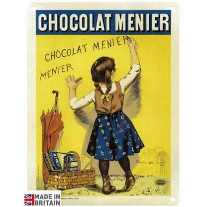 Scarthingwell Vintage Chocolate Menier Sign Metal Wall Mounted - 45cm