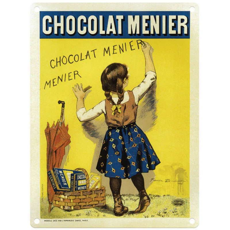 Scarthingwell Vintage Chocolate Menier Sign Metal Wall Mounted - 45cm