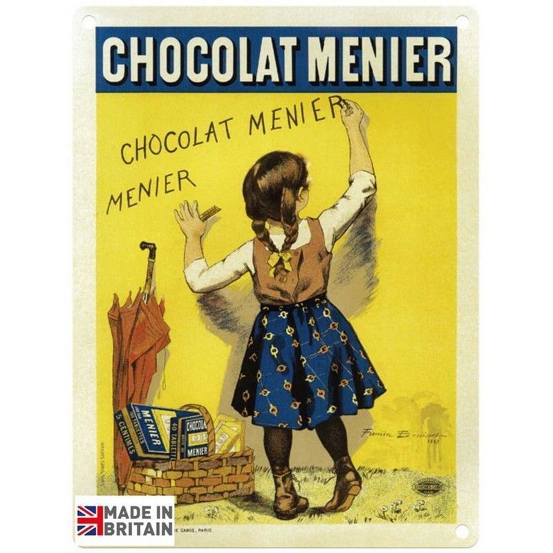 Scarthingwell Vintage Chocolate Menier Sign Metal Wall Mounted - 60cm