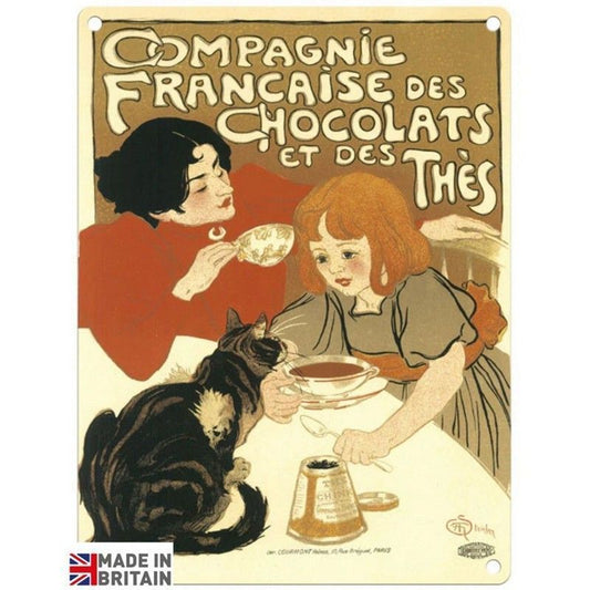 Scarthingwell Vintage Compagnie Francaise Chocolats Sign Metal Wall Mounted - 45cm