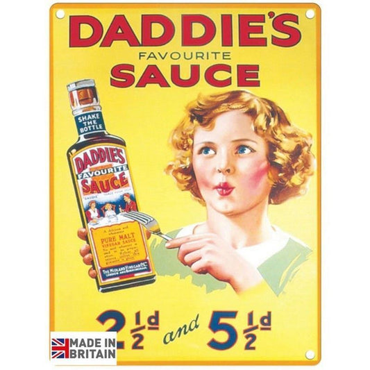 Scarthingwell Vintage Daddie's Sauce Sign Metal Wall Mounted - 60cm