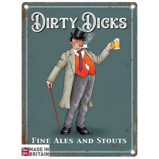 Scarthingwell Dirty Dicks Sign Metal Wall Mounted - 45cm