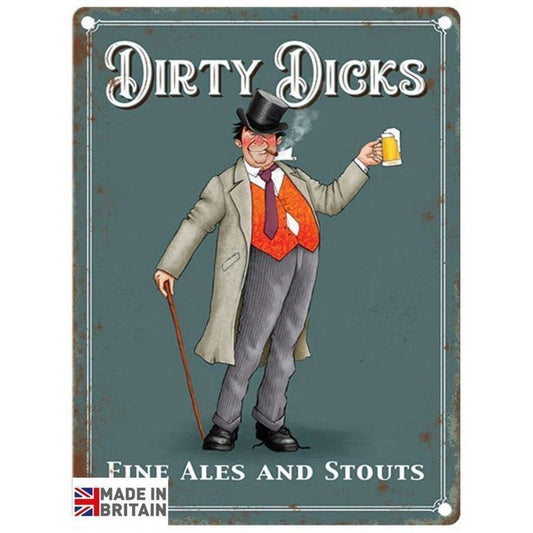 Scarthingwell Dirty Dicks Sign Metal Wall Mounted - 60cm