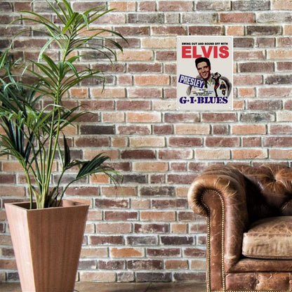 Scarthingwell Elvis G.I. Blues Sign Metal Wall Mounted - 45cm