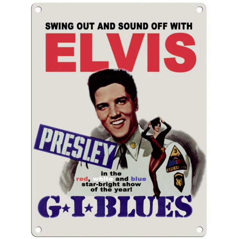 Scarthingwell Elvis G.I. Blues Sign Metal Wall Mounted - 45cm