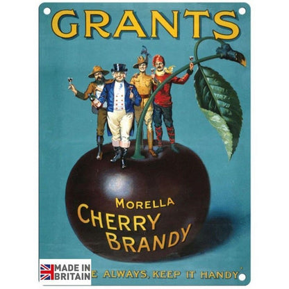 Scarthingwell Vintage Grants Cherry Brandy Sign Metal Wall Mounted - 60cm