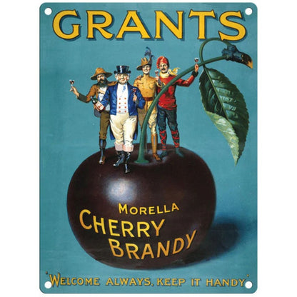 Scarthingwell Vintage Grants Cherry Brandy Sign Metal Wall Mounted - 60cm