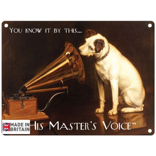 Scarthingwell Vintage His Master's Voice Sign Metal Wall Mounted - 45cm