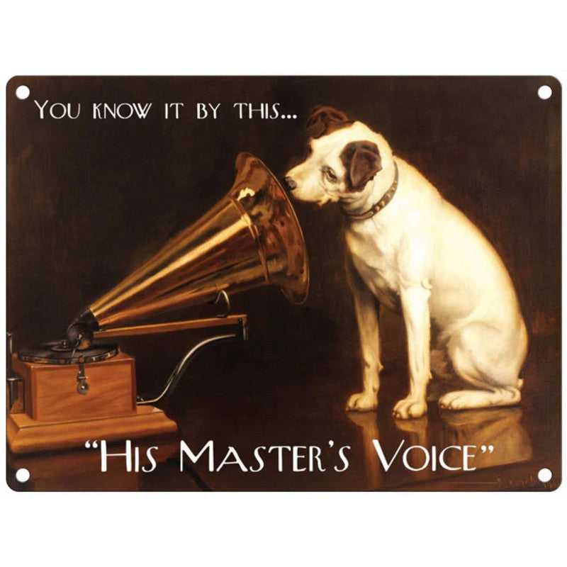 Scarthingwell Vintage His Master's Voice Sign Metal Wall Mounted - 45cm