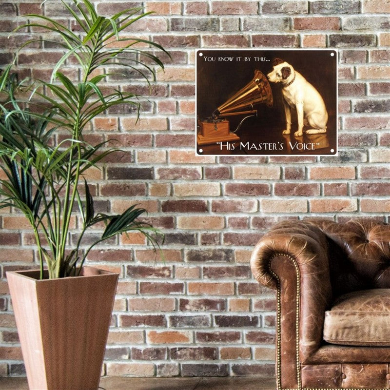 Scarthingwell Vintage His Master's Voice Sign Metal Wall Mounted - 60cm