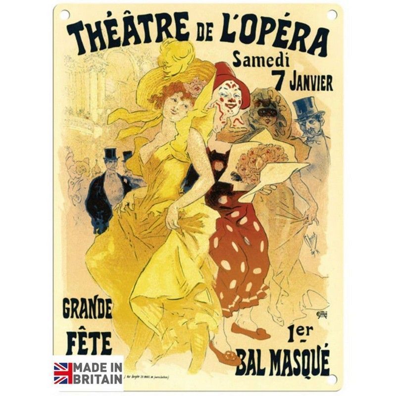 Scarthingwell Vintage Theatre De L'Opera Sign Metal Wall Mounted - 45cm