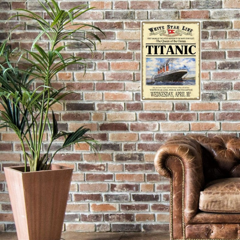 Scarthingwell Vintage Titanic Sign Metal Wall Mounted - 60cm