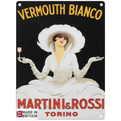 Scarthingwell Vintage Vermouth Bianco Martini Data Sign Metal Wall Mounted - 45cm