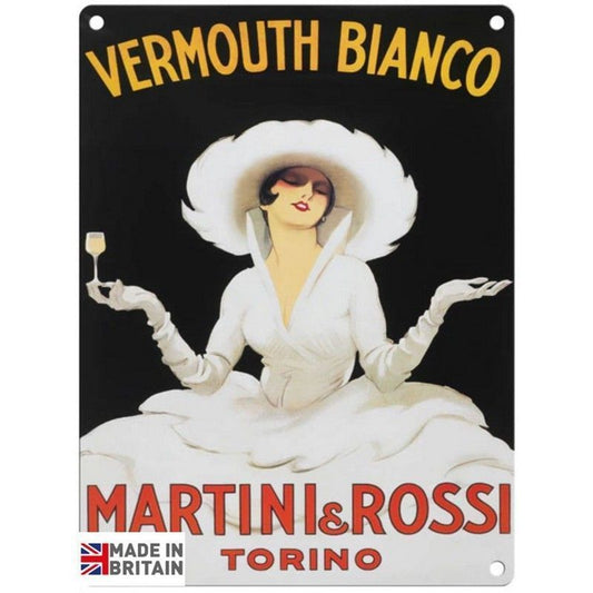 Scarthingwell Vintage Vermouth Bianco Martini Data Sign Metal Wall Mounted - 45cm