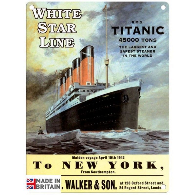 Scarthingwell Vintage Titanic Sign Metal Wall Mounted - 45cm