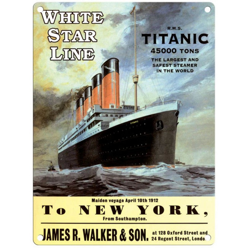 Scarthingwell Vintage Titanic Sign Metal Wall Mounted - 45cm